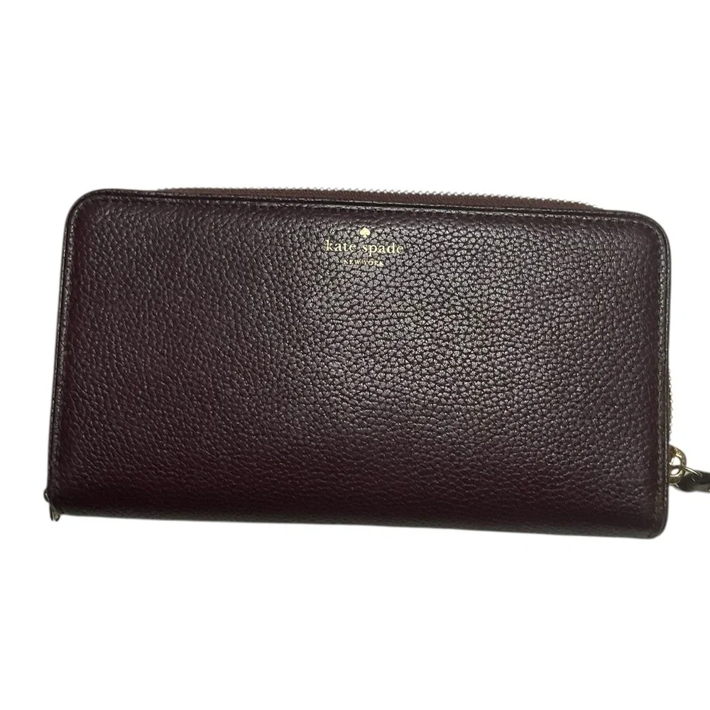 Kate Spade Cherrywood Pebbled Leather Long Continental Wallet